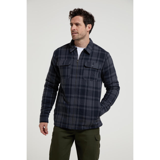 Charcoal - Front - Mountain Warehouse Mens Stream II Flannel Lined Shirt