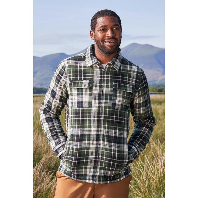 Khaki - Front - Mountain Warehouse Mens Stream II Flannel Lined Shirt