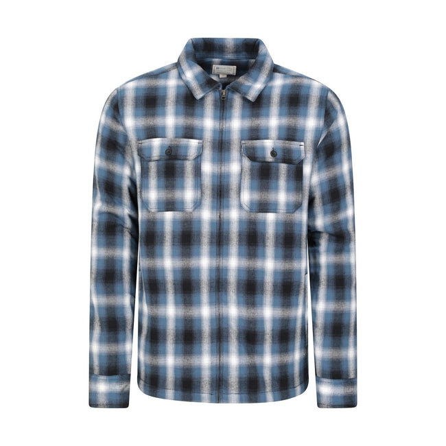Blue - Front - Mountain Warehouse Mens Stream II Flannel Lined Shirt