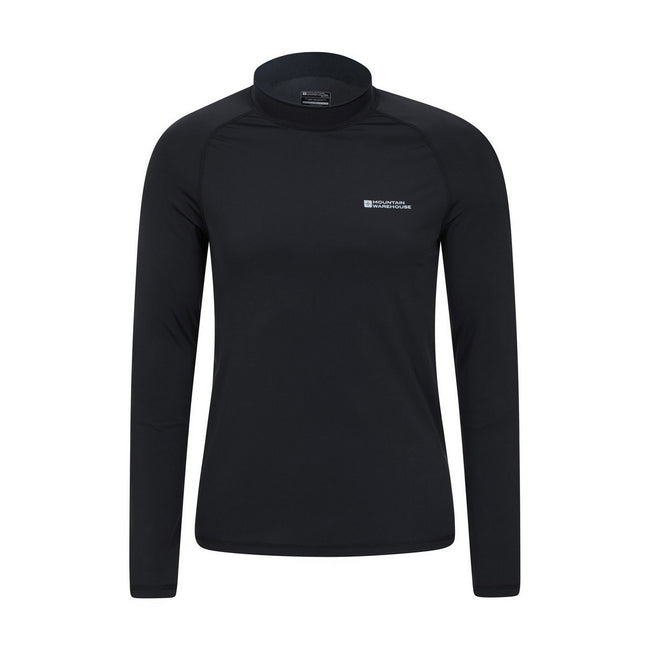 Black - Front - Mountain Warehouse Mens Long-Sleeved Rash Guard
