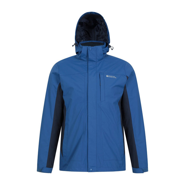Blue - Pack Shot - Mountain Warehouse Mens Thunderstorm 3 in 1 Waterproof Jacket