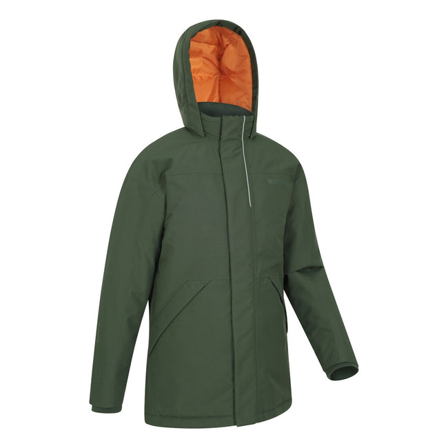 Green - Side - Mountain Warehouse Childrens-Kids Forest Longline Waterproof Jacket