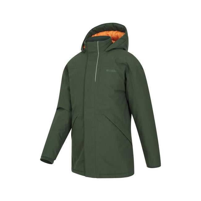 Green - Lifestyle - Mountain Warehouse Childrens-Kids Forest Longline Waterproof Jacket