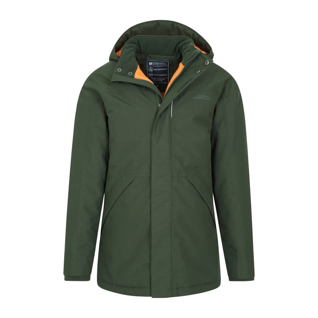 Green - Pack Shot - Mountain Warehouse Childrens-Kids Forest Longline Waterproof Jacket