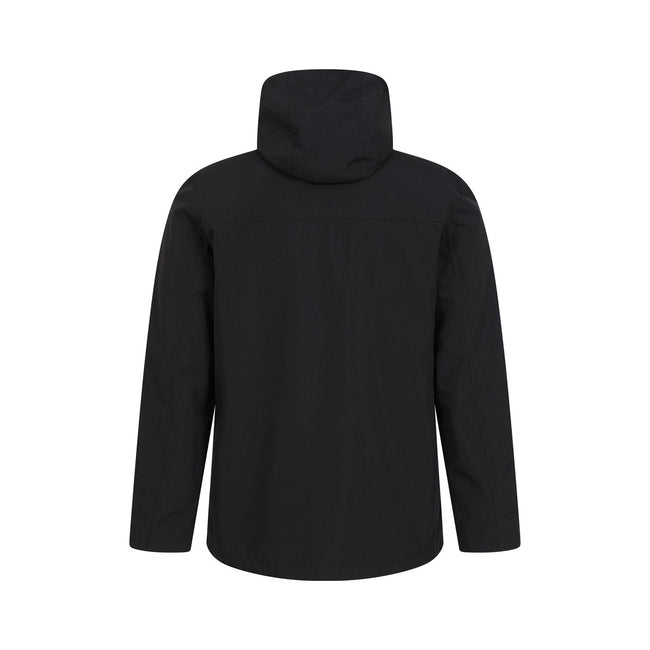 Black - Back - Mountain Warehouse Mens Route Waterproof Jacket