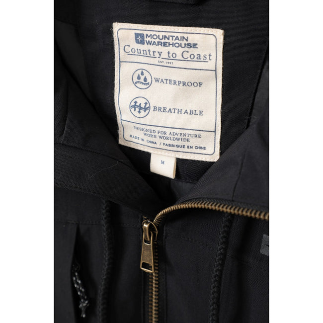 Black - Pack Shot - Mountain Warehouse Mens Route Waterproof Jacket