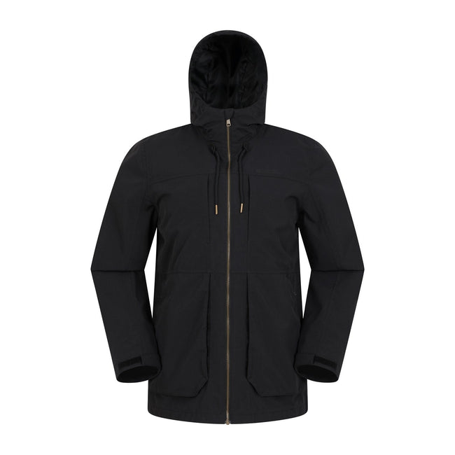 Black - Front - Mountain Warehouse Mens Route Waterproof Jacket