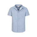 Blue - Pack Shot - Mountain Warehouse Mens Checked Easy-Care Shirt