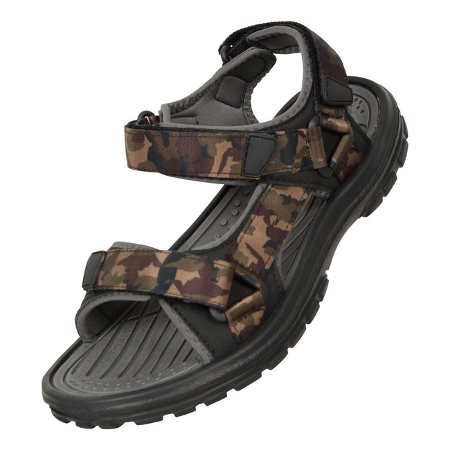 Green-Black - Front - Mountain Warehouse Mens Crete Camo Sandals
