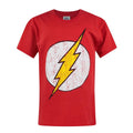 Red - Front - Flash Official Boys Distressed Logo T-Shirt