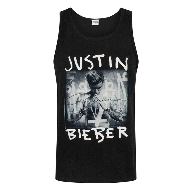 Black - Front - Justin Bieber Official Mens Purpose Tank Top