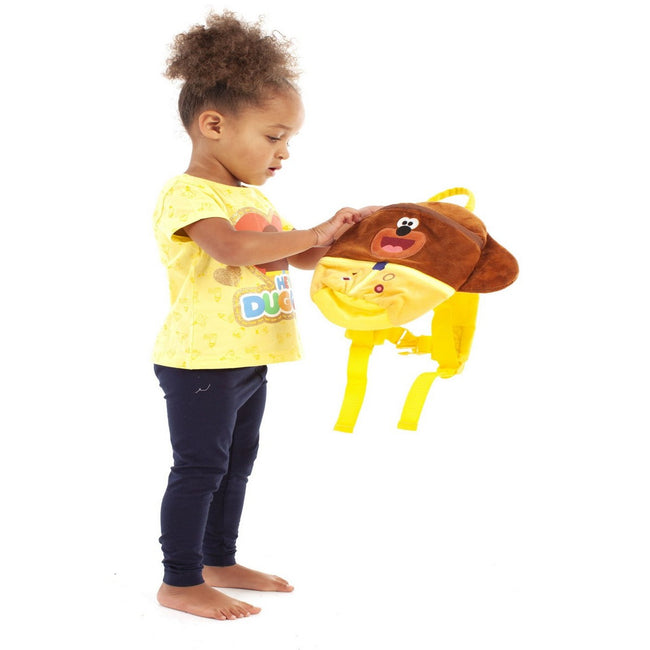 Brown - Back - Hey Duggee Childrens-Kids Happy Dog 3D Knapsack