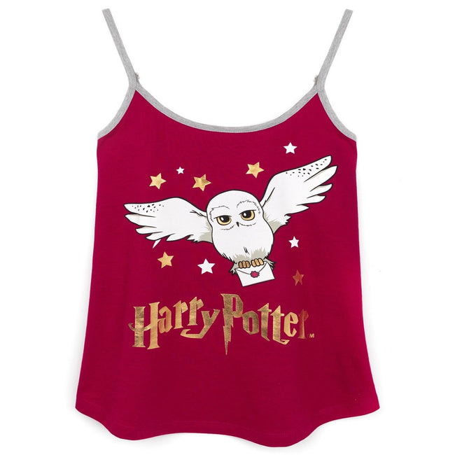 Gray-Burgundy - Back - Harry Potter Womens-Ladies Hedwig Short Pyjama Set