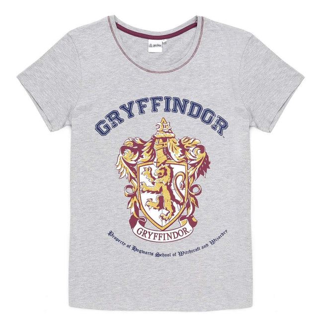 Gray-White-Maroon - Back - Harry Potter Womens-Ladies Gryffindor Long Pyjama Set