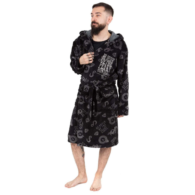Gray-Black-White - Back - Peaky Blinders Mens Bathrobe