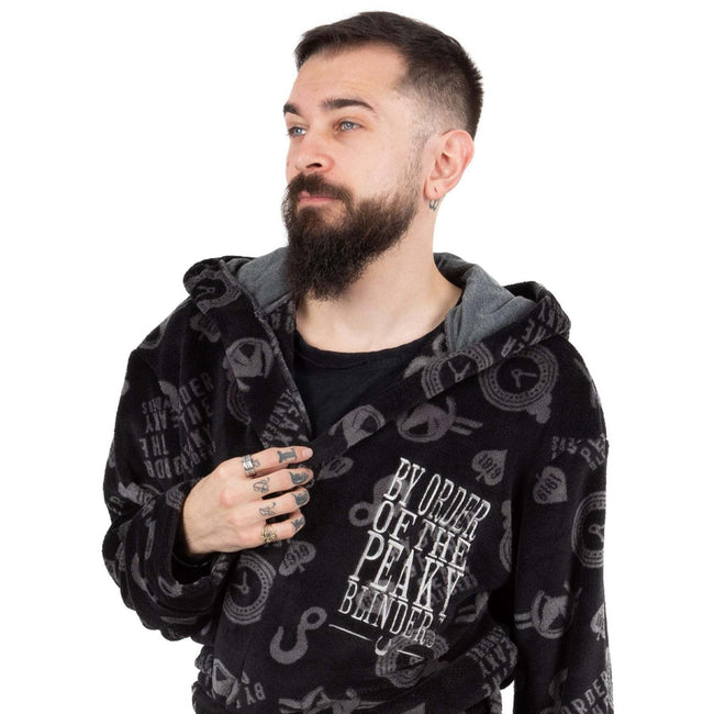 Gray-Black-White - Pack Shot - Peaky Blinders Mens Bathrobe