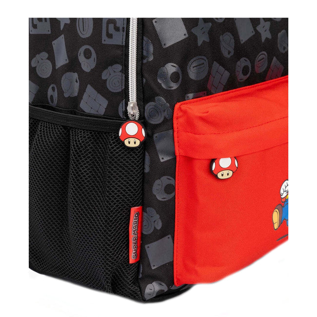 Black-Red - Pack Shot - Super Mario All-Over Print Knapsack