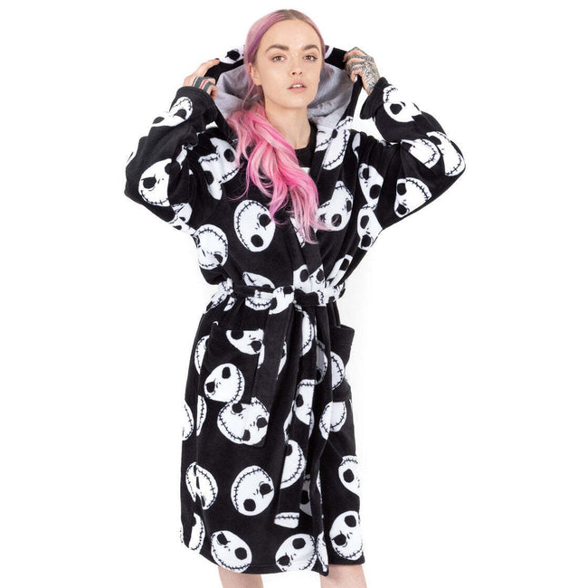 Black-White - Back - Nightmare Before Christmas Womens-Ladies Bathrobe