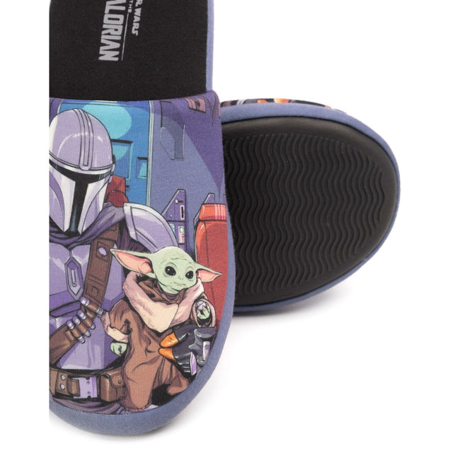 Black-Blue - Close up - Star Wars: The Mandalorian Mens Slippers