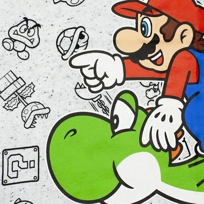 Gray - Side - Super Mario Boys Mario Yoshi T-Shirt