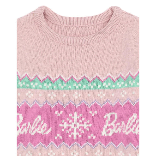 Pastel Pink - Back - Barbie Girls Fair Isle Sweater