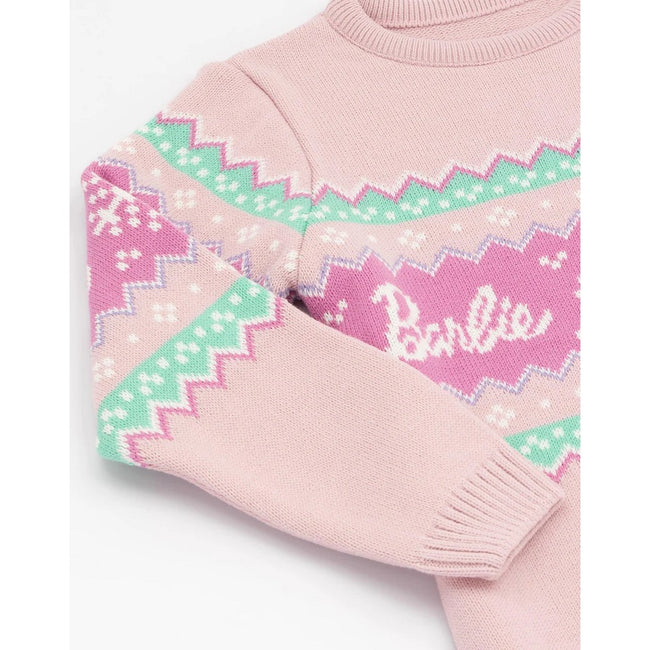 Pastel Pink - Pack Shot - Barbie Girls Fair Isle Sweater