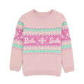 Pastel Pink - Front - Barbie Girls Fair Isle Sweater