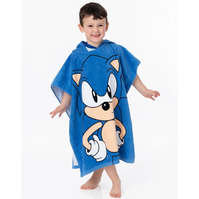 Blue - Close up - Sonic The Hedgehog Childrens-Kids Poncho
