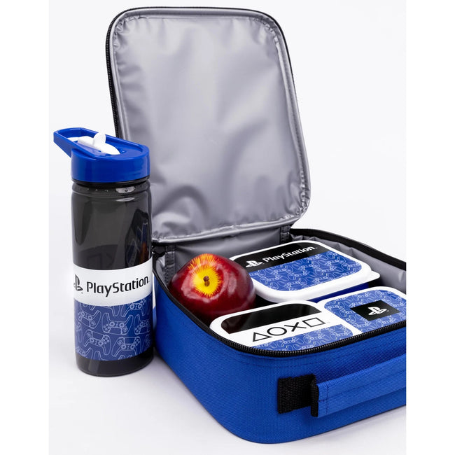 Blue-Black-White - Pack Shot - Playstation Lunch Bag and Bottle