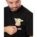 Black - Pack Shot - Star Wars: The Mandalorian Mens Grogu Long Pyjama Set