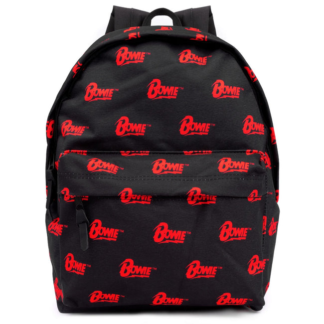 Black-Red - Front - David Bowie Logo Knapsack
