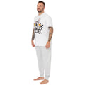 White - Close up - Looney Tunes Mens Logo Long Pyjama Set