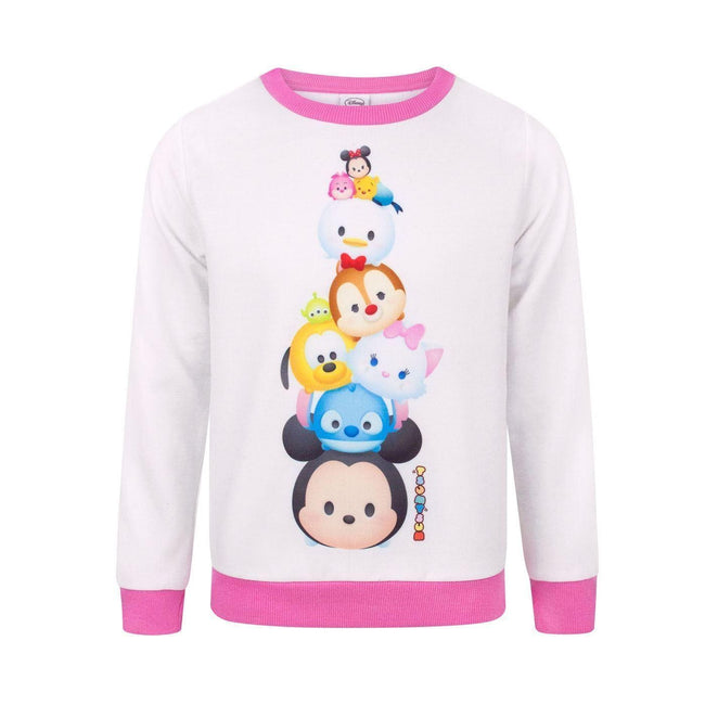White-Hot Pink - Front - Tsum Tsum Girls Sweatshirt