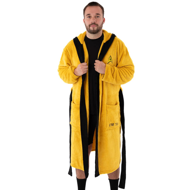 Yellow - Pack Shot - Star Trek Mens Logo Bathrobe