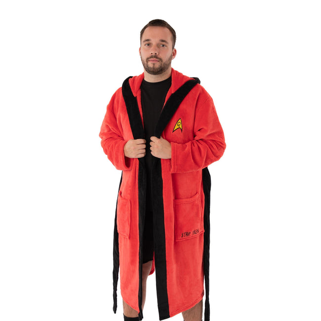 Red - Front - Star Trek Mens Logo Bathrobe