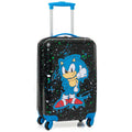 Black-Blue - Front - Sonic The Hedgehog 4 Wheeled Cabin Bag
