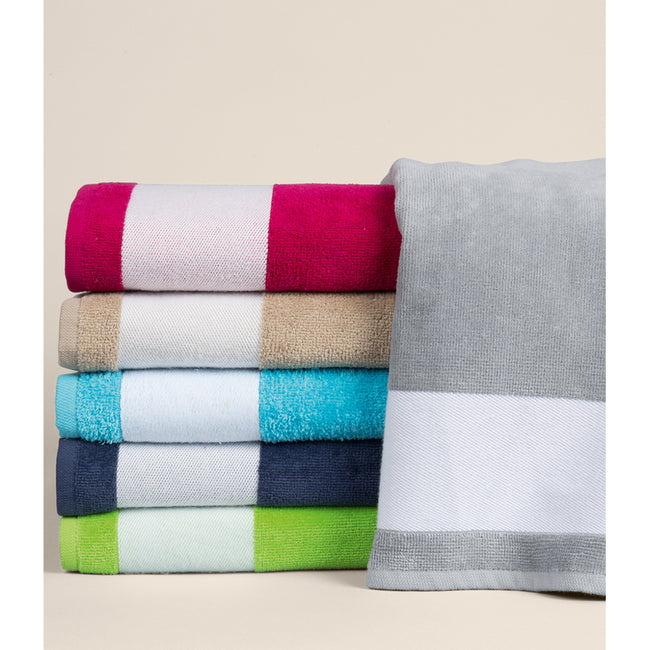 French Navy-White - Back - SOLS Lagoon Cotton Beach Towel