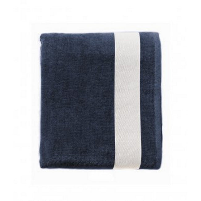 French Navy-White - Front - SOLS Lagoon Cotton Beach Towel