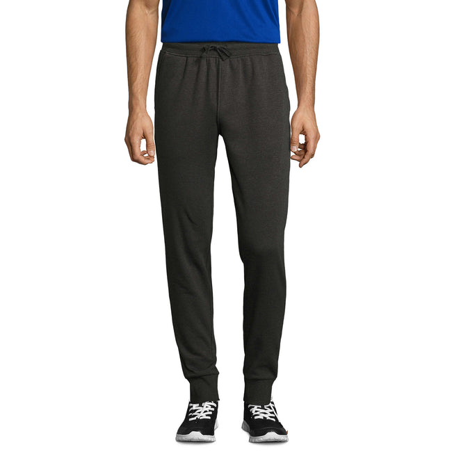 Charcoal Marl - Back - SOLS Mens Jake Slim Fit Jogging Bottoms