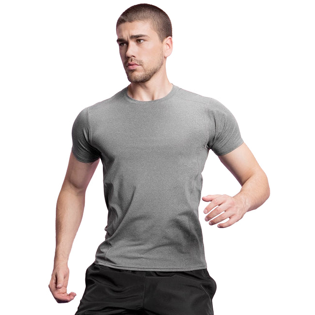 Gray Melange - Side - Gamegear Mens Compact Stretch Performance T-Shirt