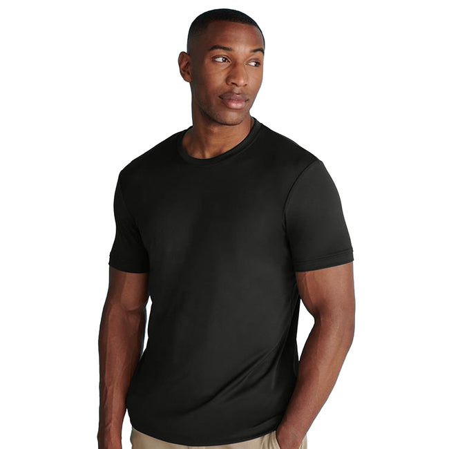 Black - Side - Gamegear Mens Compact Stretch Performance T-Shirt