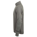 Gray Marl - Side - Tombo Mens Long Sleeve Zip Neck Performance Top