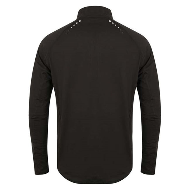 Black - Back - Tombo Mens Long Sleeve Zip Neck Performance Top