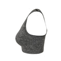Dark Gray Marl - Back - Tombo Womens-Ladies Seamless Crop Top