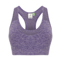 Purple Marl - Front - Tombo Womens-Ladies Seamless Crop Top