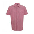 Red-White - Front - Premier Mens Gingham Short Sleeve Shirt