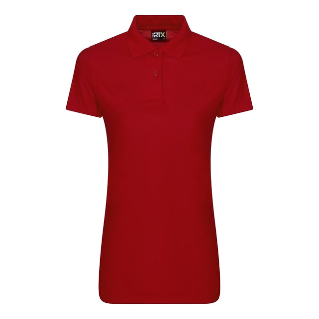 Red - Front - PRO RTX Womens-Ladies Pro Polyester Polo Shirt