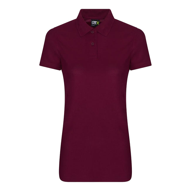 Burgundy - Front - PRO RTX Womens-Ladies Pro Polyester Polo Shirt
