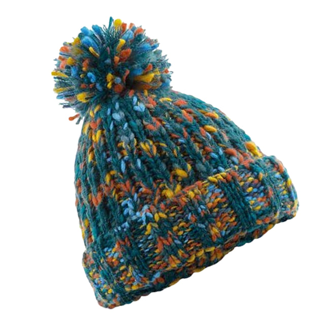 Retro Twist - Front - Beechfield Adults Twister Pom Pom Beanie