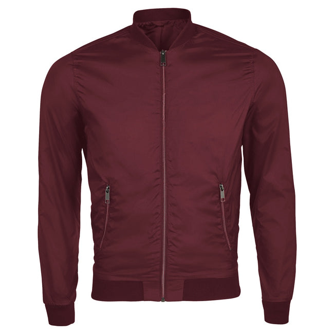 Oxblood - Front - SOLS Unisex Roscose Bomber Jacket